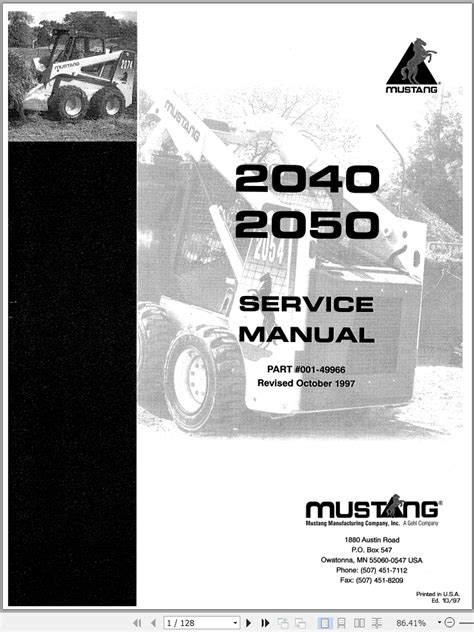 mustang skid steer model 2040 service manual|mustang skid steer repair manual.